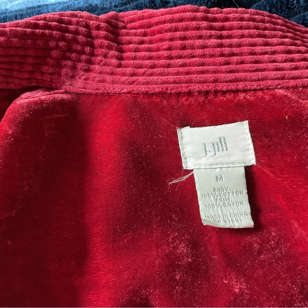 J. Jill Women's Vibrant Red Corduroy Jacket - Picture 4 of 5